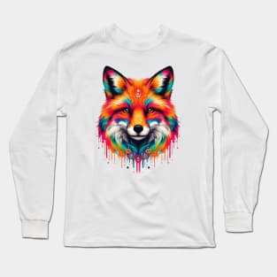 Fox tie dye Long Sleeve T-Shirt